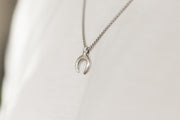 double horn half moon necklace for men