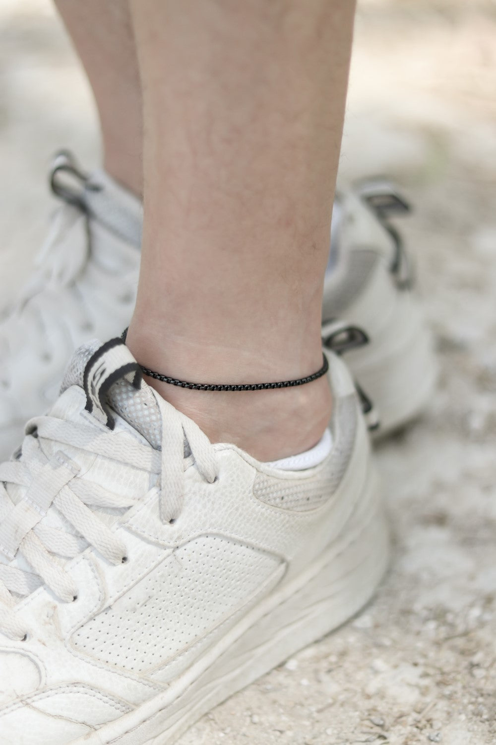 black chain anklet for men
