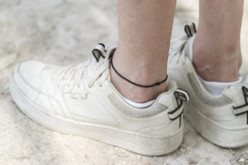 black chain anklet for men