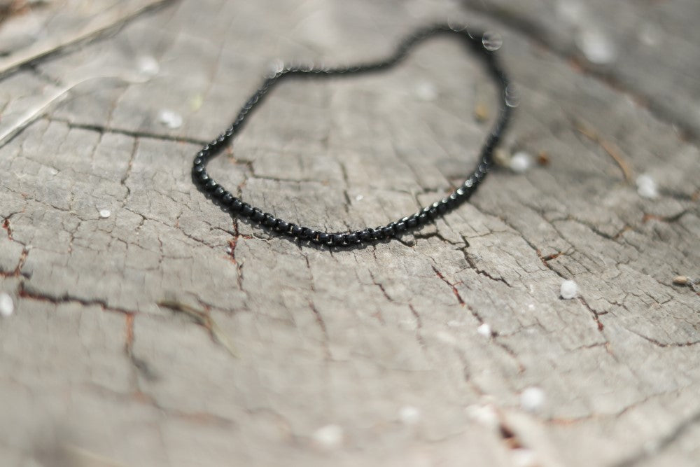 black chain anklet for men