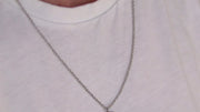 silver crescent moon chain necklace for men - Shani and Adi Jewelry