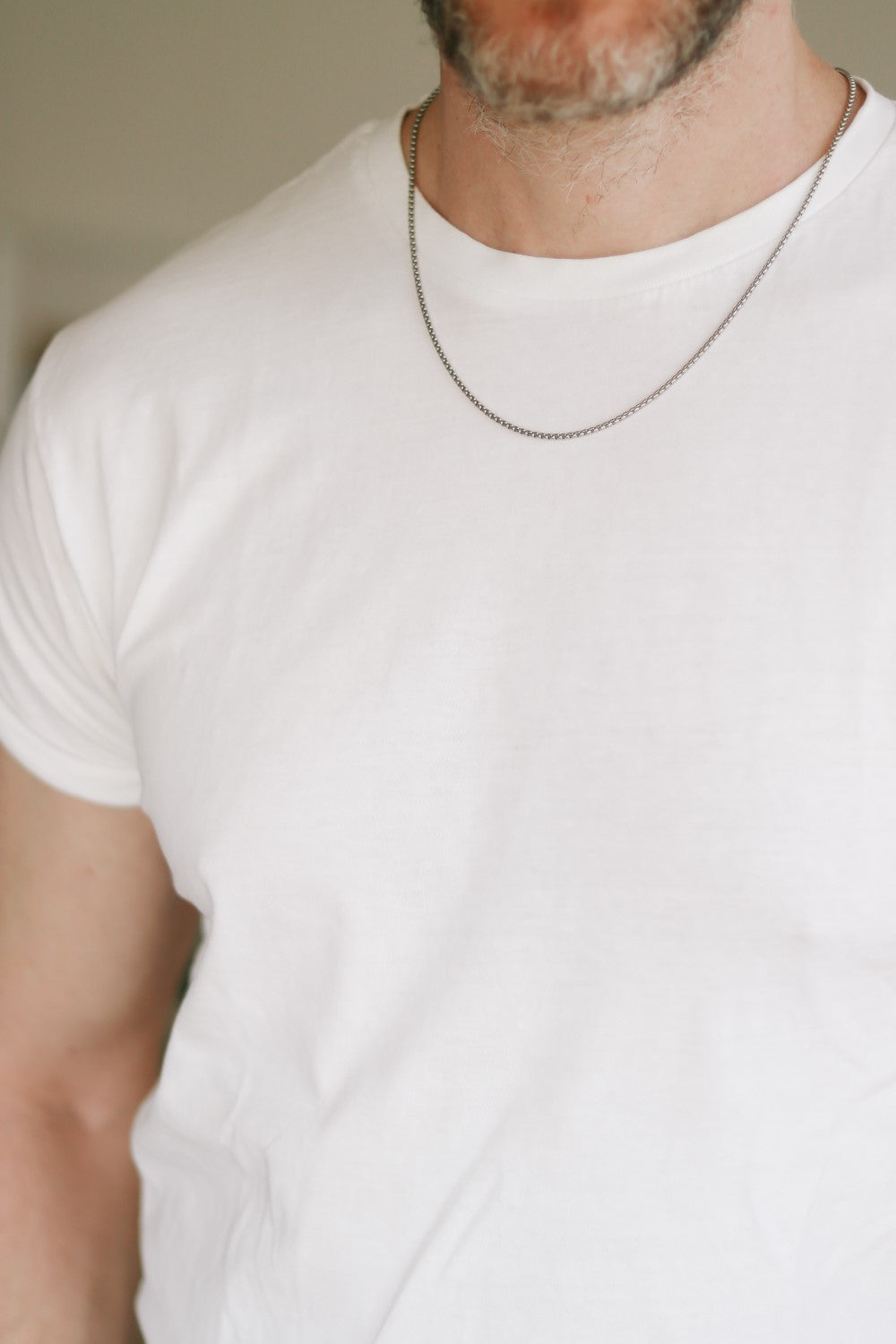 silver rolo Chain necklace for men