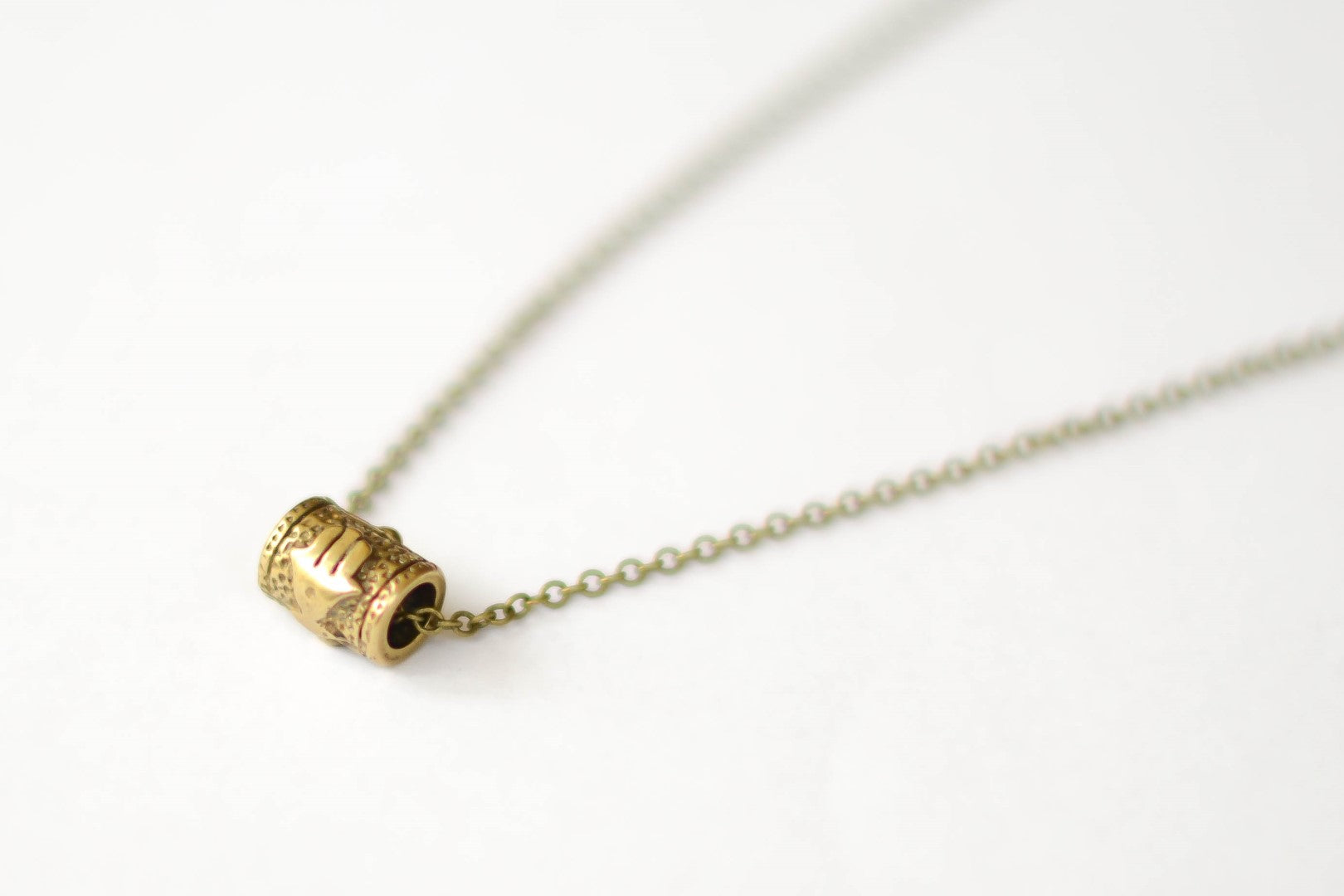 Bronze Hamsa tube chain necklace for men - shani-adi-jewerly