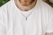 bronze cross chain necklace for men - shani and adi jewelry