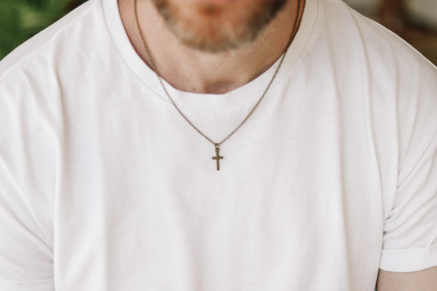 bronze cross chain necklace for men - shani and adi jewelry