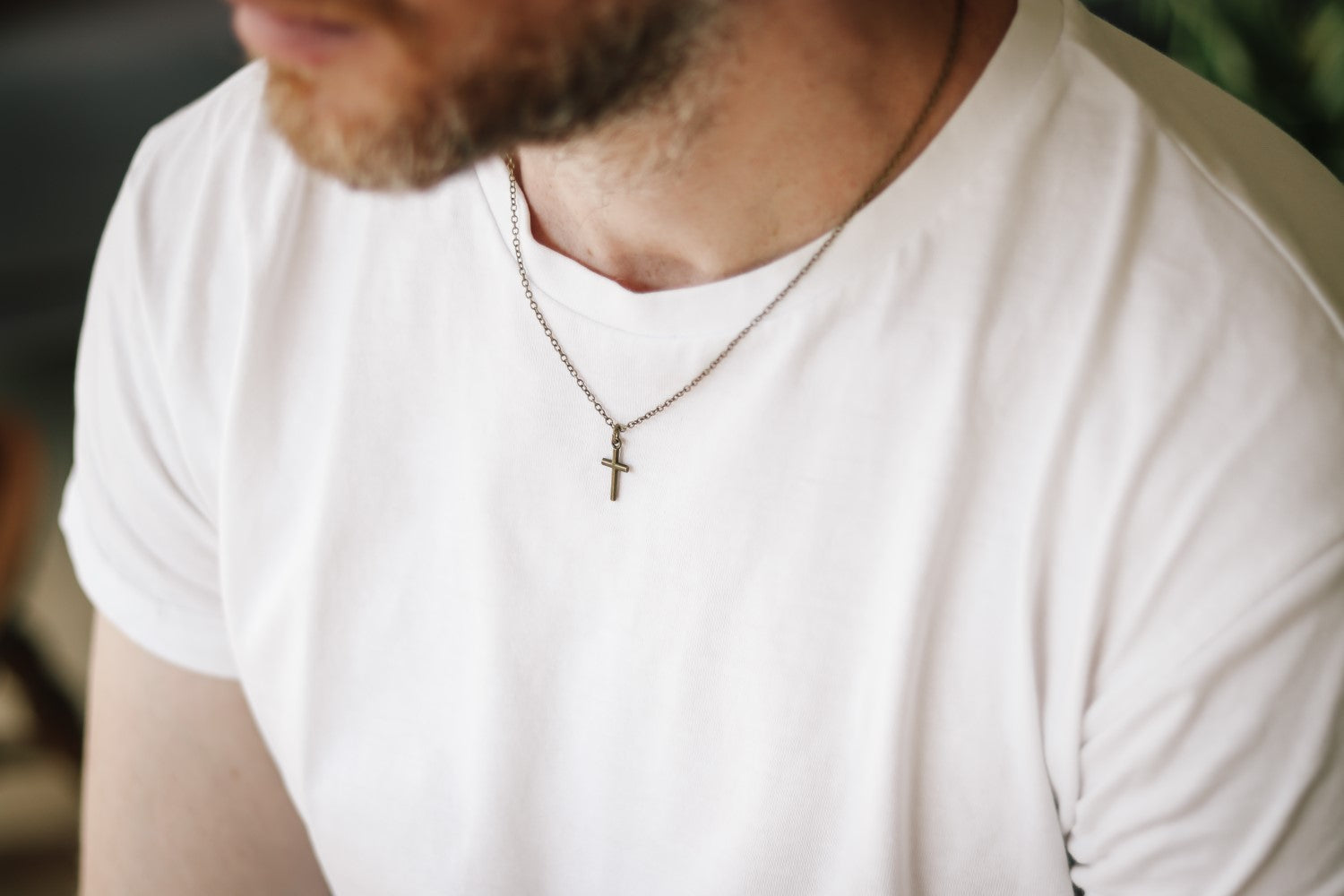 bronze cross chain necklace for men - shani and adi jewelry