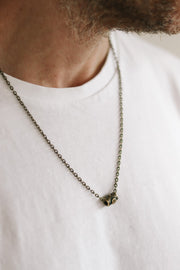 bronze hamsa chain necklace for men