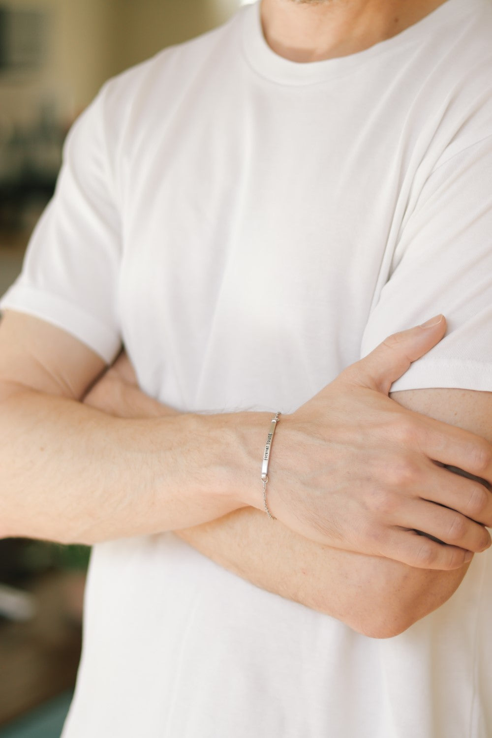 Forever Young bracelet for men silver chain