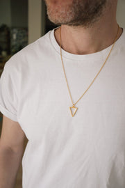 gold triangle chain necklace for men - shani and Adi Jewelry