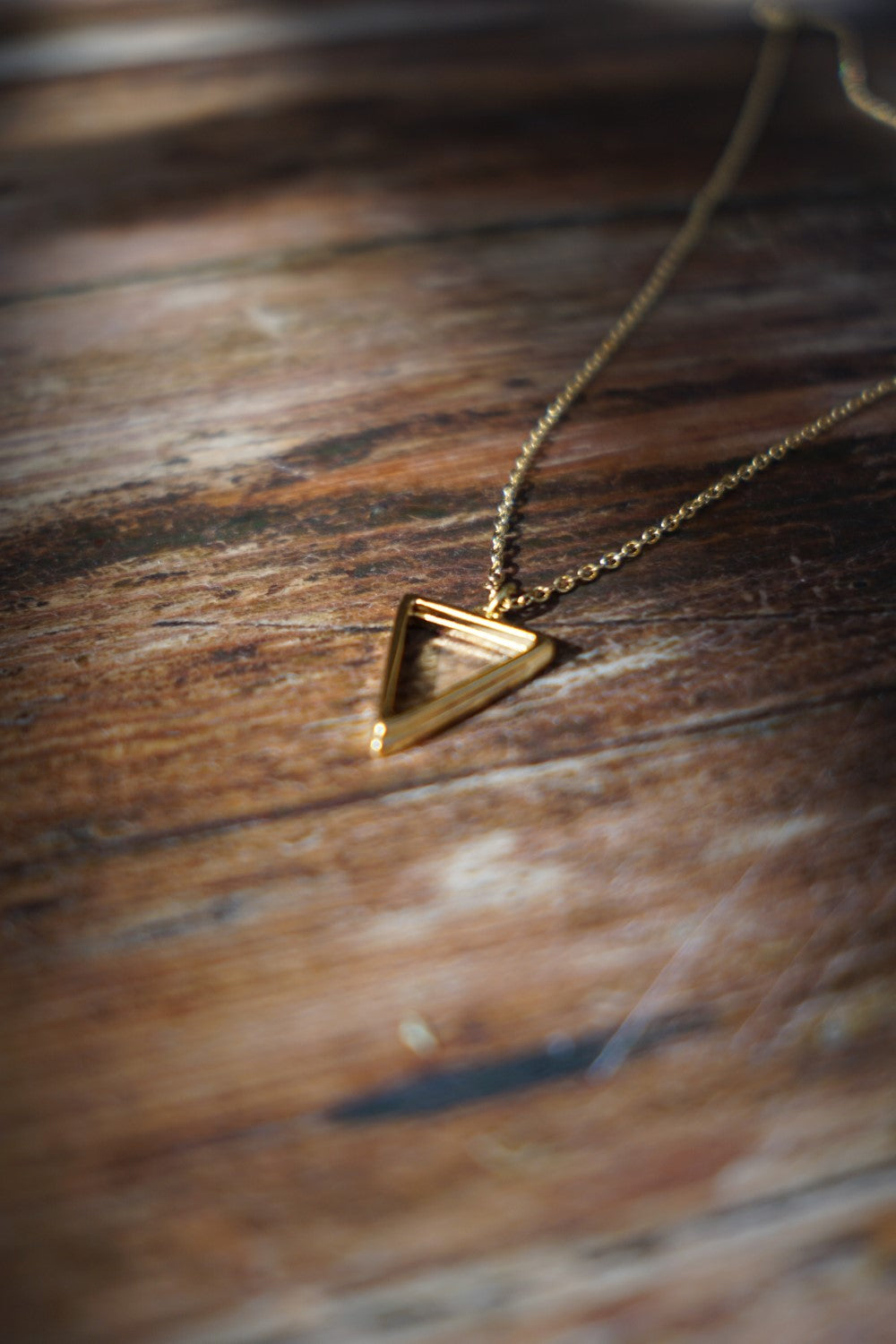 gold triangle chain necklace for men - shani and Adi Jewelry