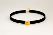 Choker necklace with a gold pyramid bead - shani-adi-jewerly