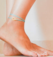 Gold hamsa wrapped anklet - shani-adi-jewerly