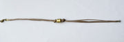 Bronze tube anklet for men, brown cord - shani-adi-jewerly