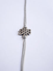 Infinity bracelet for men, gray cord - shani-adi-jewerly
