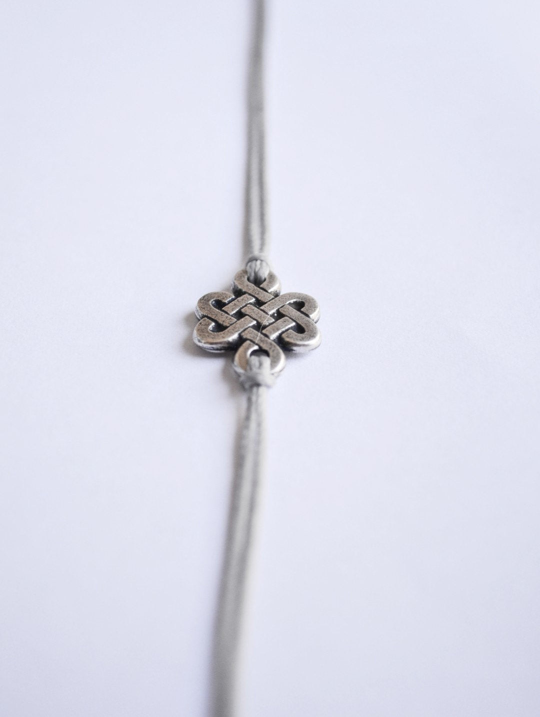 Infinity bracelet for men, gray cord - shani-adi-jewerly