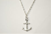 Women's silver anchor chain necklace - shani-adi-jewerly