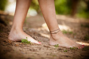 Brown wrap anklet with an anchor bronze charm - shani-adi-jewerly