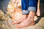 Bronze anchor anklet for men, brown cord - shani-adi-jewerly