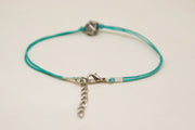 Turquoise cord bracelet with silver nugget charm - shani-adi-jewerly
