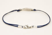 Blue bracelet for men with a silver plated Fish charm, fathers day gift for him - shani-adi-jewerly