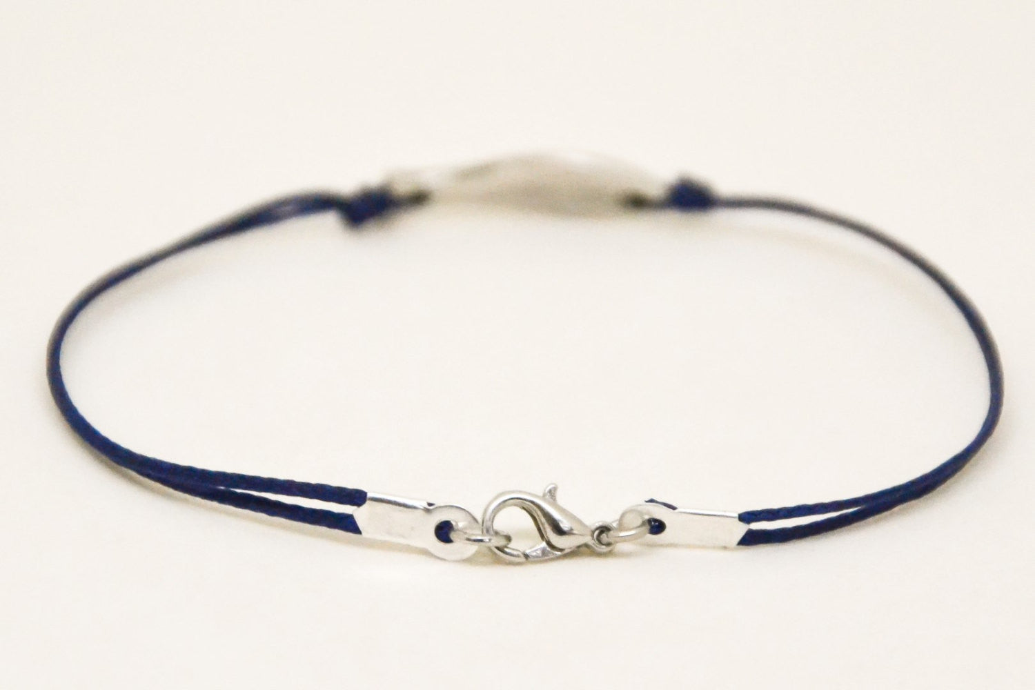 Blue bracelet for men with a silver plated Fish charm, fathers day gift for him - shani-adi-jewerly