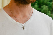 Bull's head stainless steel chain necklace for men - shani-adi-jewerly