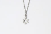 silver Star of David necklace for men