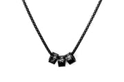 Personalized Name Necklace For Men Black Initial Chain Custom Engraved Jewelry