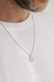 silver peace necklace for men