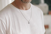 silver peace necklace for men