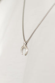 double horn half moon necklace for men