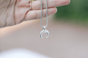 double horn half moon necklace for men
