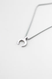 double horn half moon necklace for men