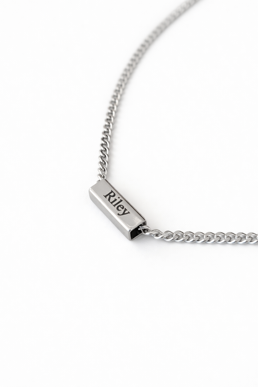 Personalized Gift Name Necklace For Men Waterproof Stainless Steel Chain Silver Custom Engraved Jewelry Father's Day Gift