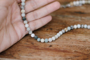Amazonite necklace for men, beaded necklace, men's necklace with stone beads, 6mm beads, good luck, adjustable, gift for him, mens jewelry
