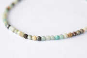 Amazonite necklace for men, beaded necklace, men's necklace with stone beads, 6mm beads, good luck, adjustable, gift for him, mens jewelry