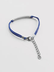 Am Israel Chai bracelet for women silver plated Hebrew sentence Am Yisrael Hai blue string Jewish solidarity gift for her Israel Waterproof