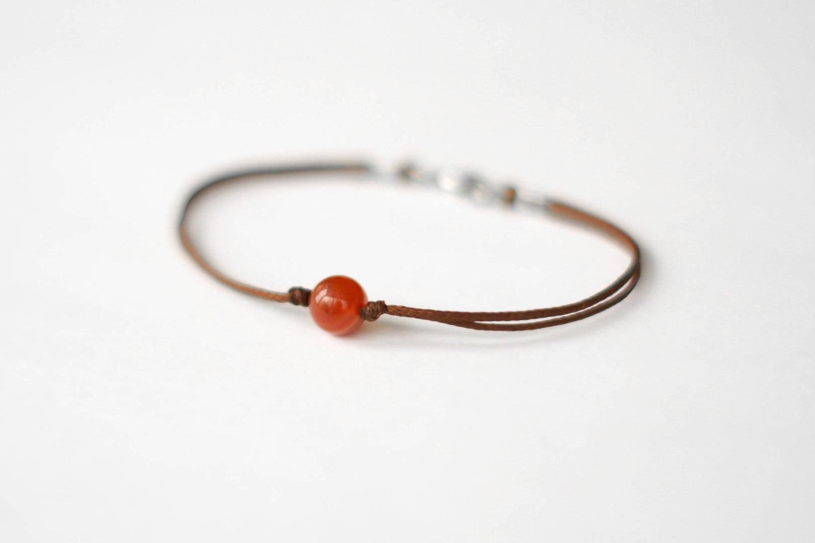 August birthstone bracelet for men, Sardonyx Agates bead brown bead stone, Christmas gift for him