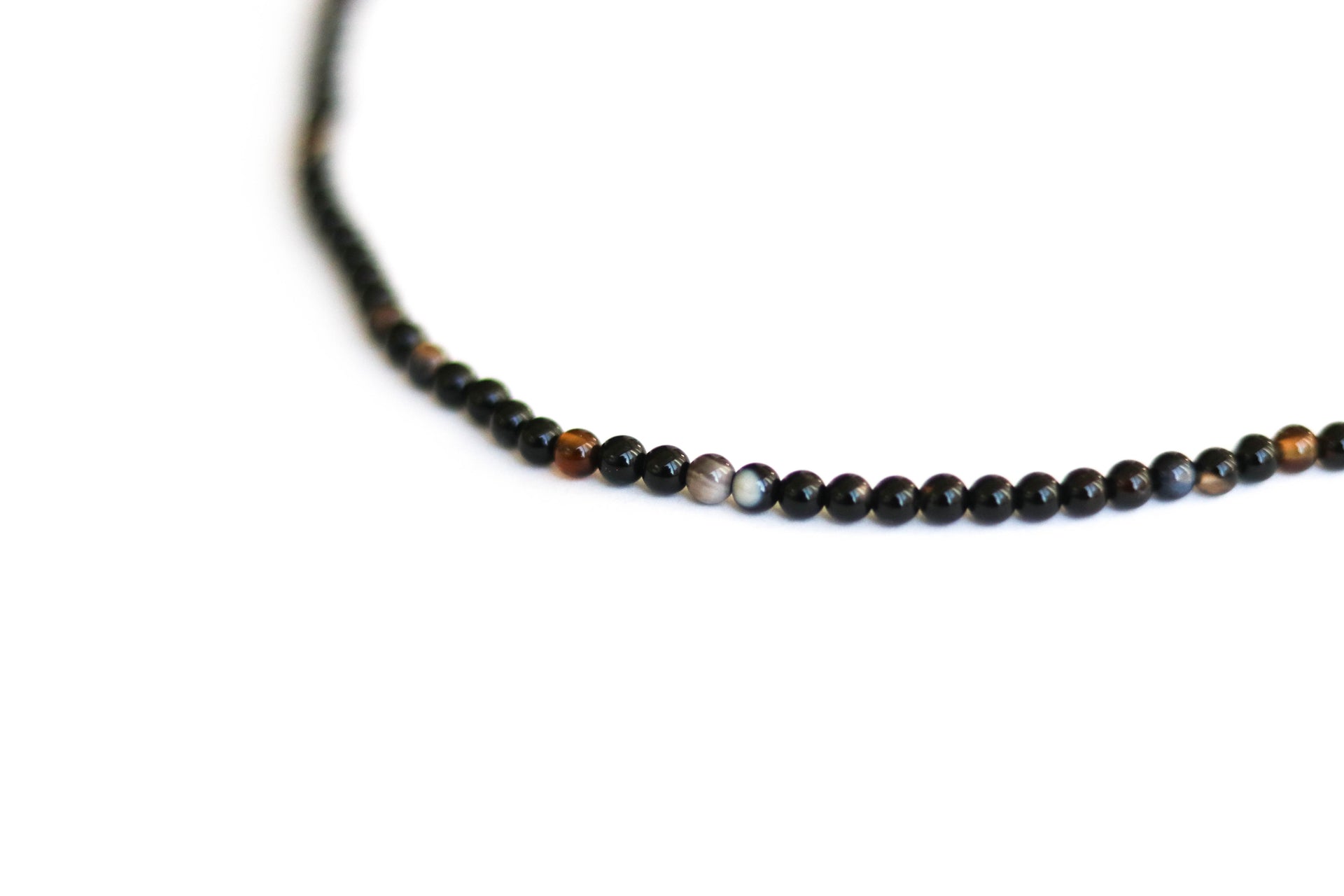 black botswana agate beads necklace for men