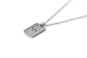 Chai necklace for men dog tag Hebrew necklace Star of David men's necklace silver tone pendant, Chai engraved חי, chain, Hannukah gift, hai