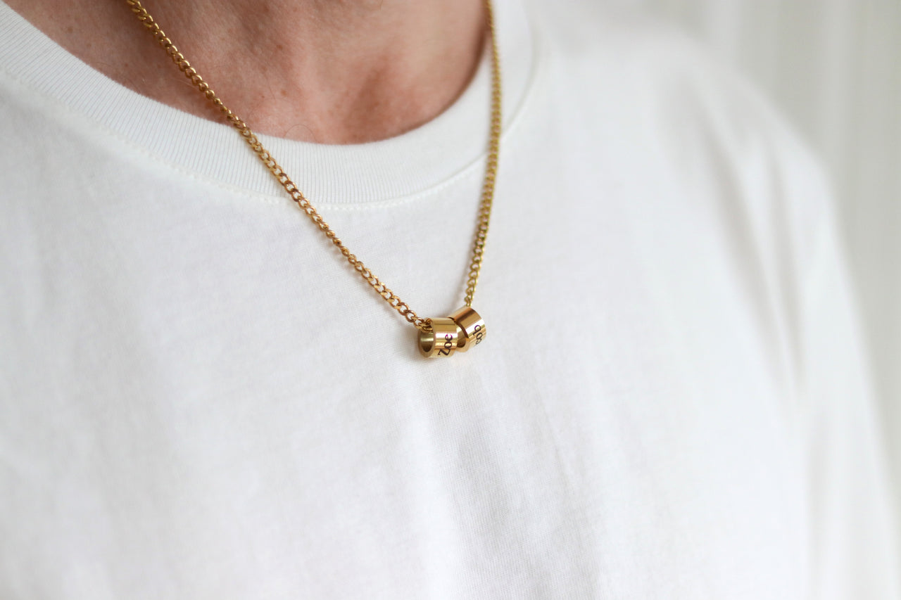 Personalized gift, Name Necklace For Men, Men's Initial Necklace, Stainless Steel Chain, Gold Necklace, Custom Mens Jewelry, Gift For Dad