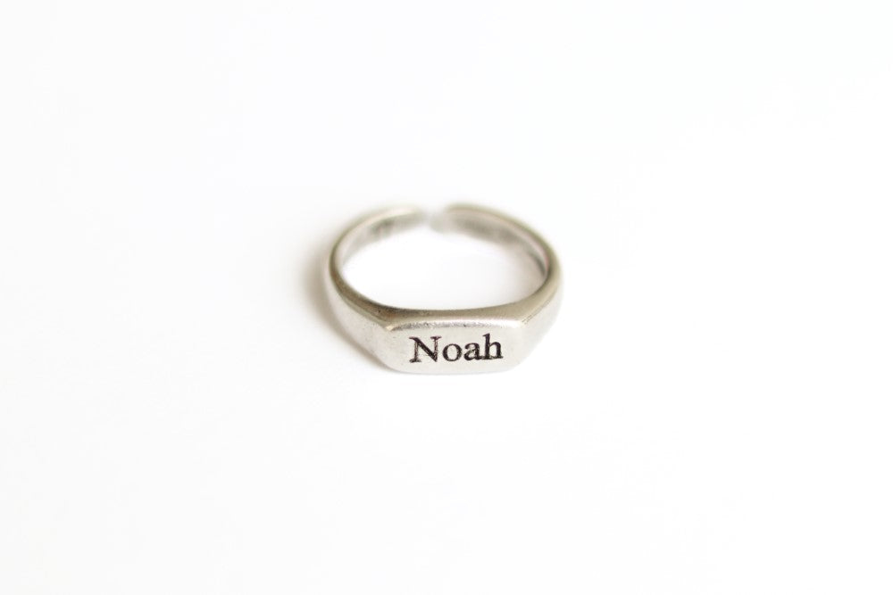 Personalized ring for men, Men's Ring with Engraved Name, Silver Initial ring for him, Gift for Father Husband, adjustable custom ring