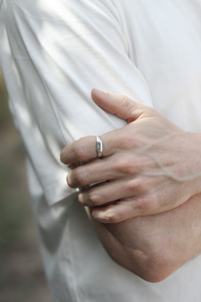 Personalized ring for men, Men's Ring with Engraved Name, Silver Initial ring for him, Gift for Father Husband, adjustable custom ring