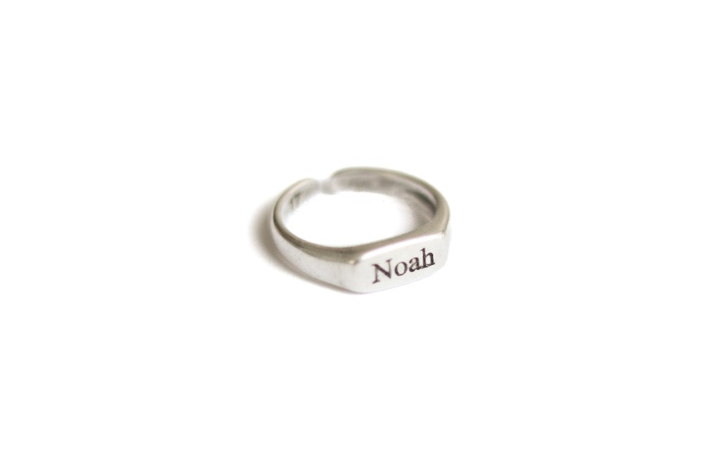 Personalized ring for men, Men's Ring with Engraved Name, Silver Initial ring for him, Gift for Father Husband, adjustable custom ring