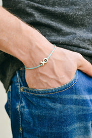 Men's Bracelet with a Silver Tone Fish Charm, Fisherman Gift for Him, Nautical Jewelry