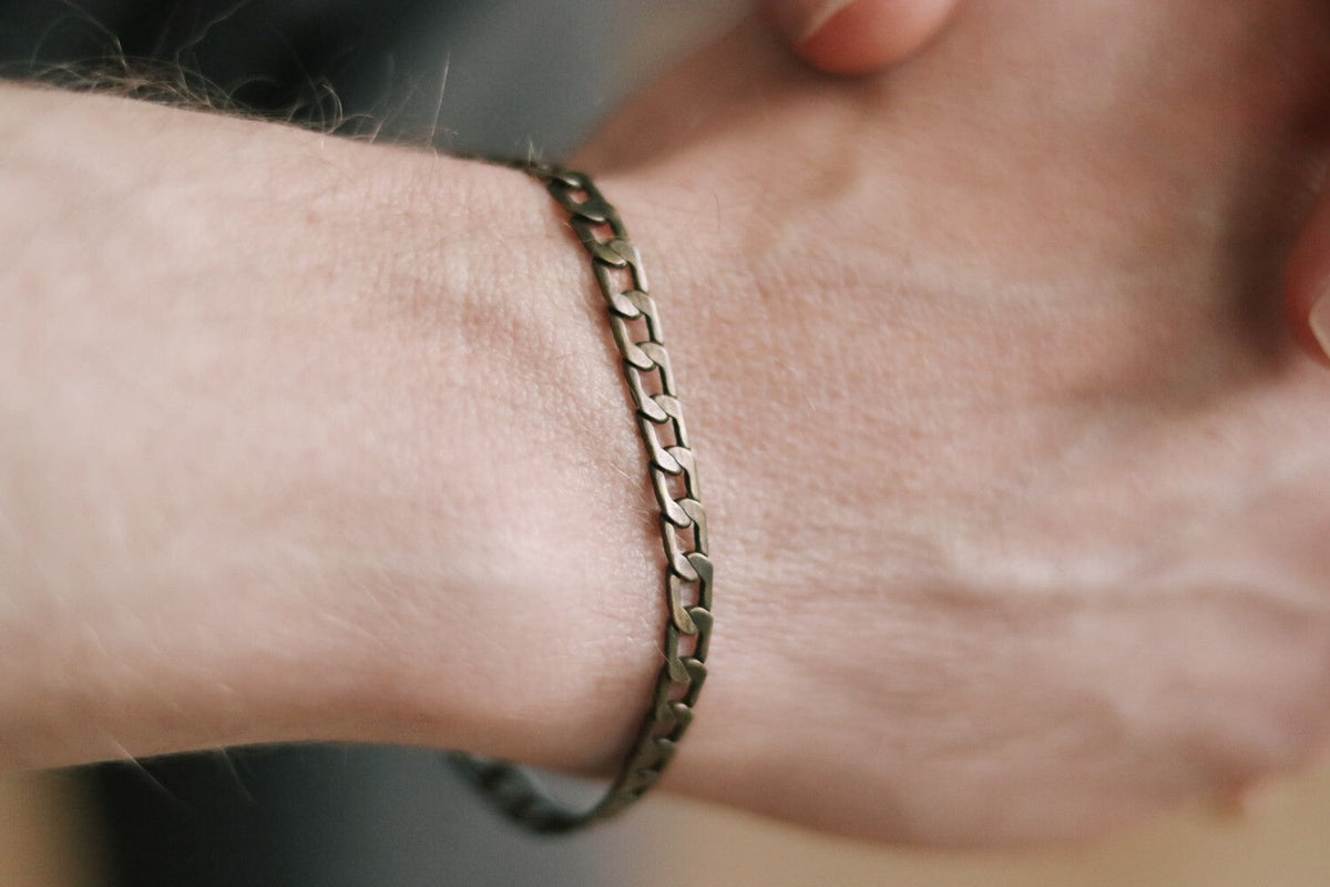 Bronze cuban chain bracelet for men - shani-adi-jewerly