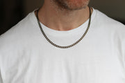 Bronze link chain necklace for men, men's necklace, flat cable chain, gift for him, minimalist mens jewelry, fathers day gift, custom size
