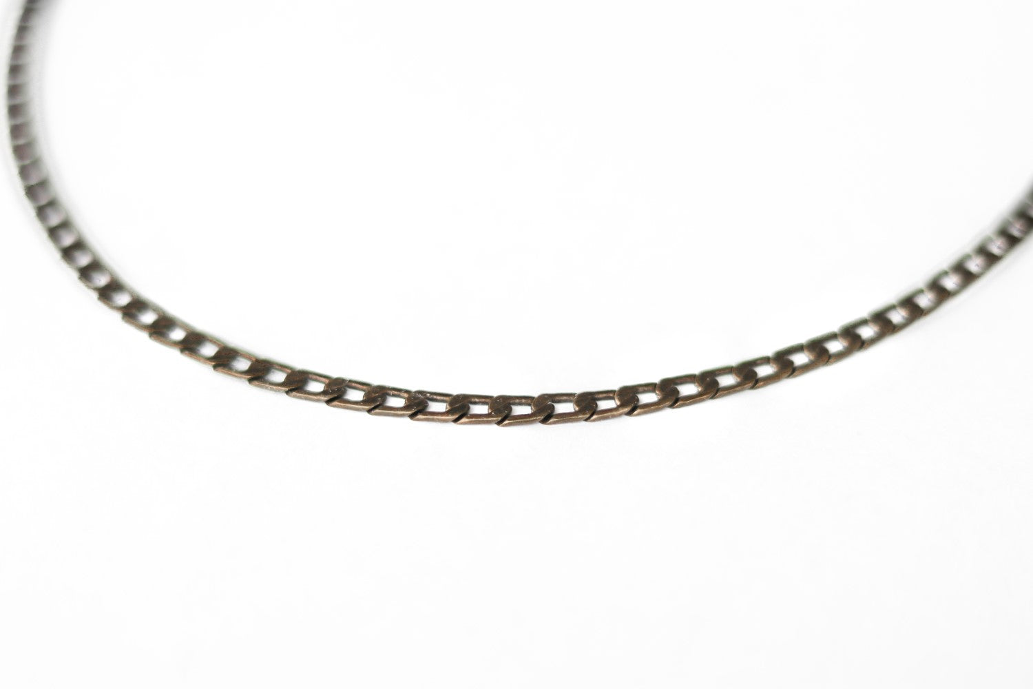 Bronze link chain necklace for men, men's necklace, flat cable chain, gift for him, minimalist mens jewelry, fathers day gift, custom size