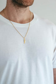 gold feather chain necklace for men