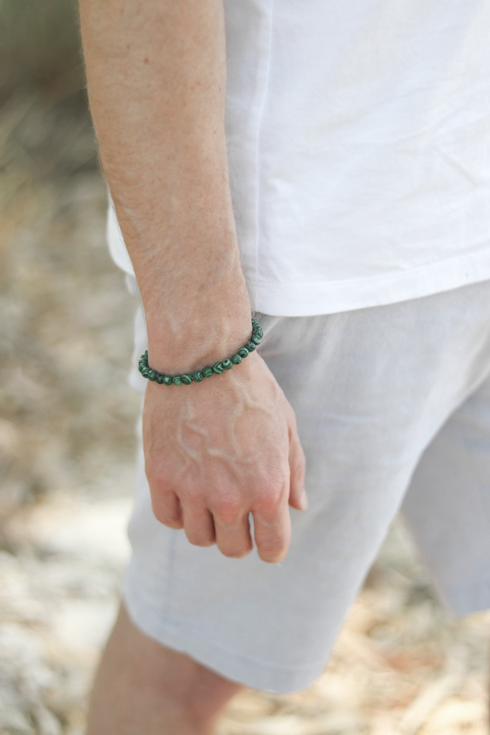 Malachite bracelet for men